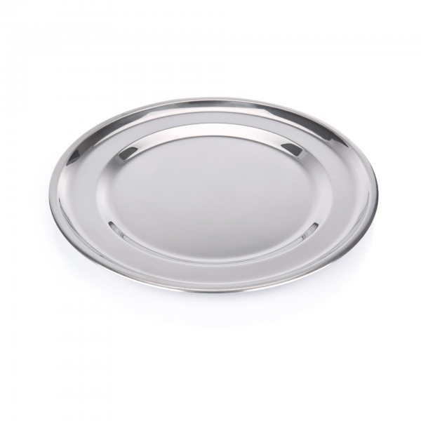Servierplatte - Chromnickelstahl - oval - mit bordiertem Rand