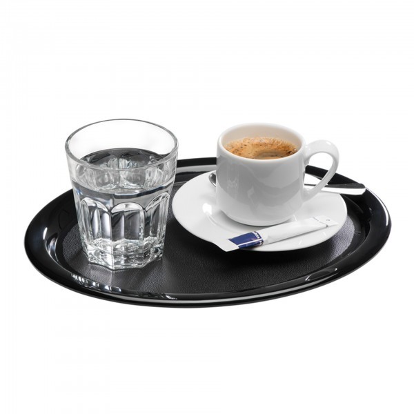 Serviertablett - Melamin - schwarz - oval - Serie Kaffeehaus - APS 84251