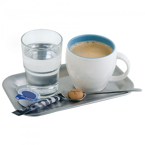 Serviertablett - Edelstahl - matt poliert - rechteckig - Serie Kaffeehaus - APS 30118