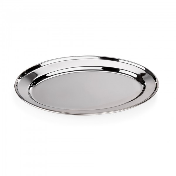 Servierplatte - Chromnickelstahl - oval - mit bordiertem Rand